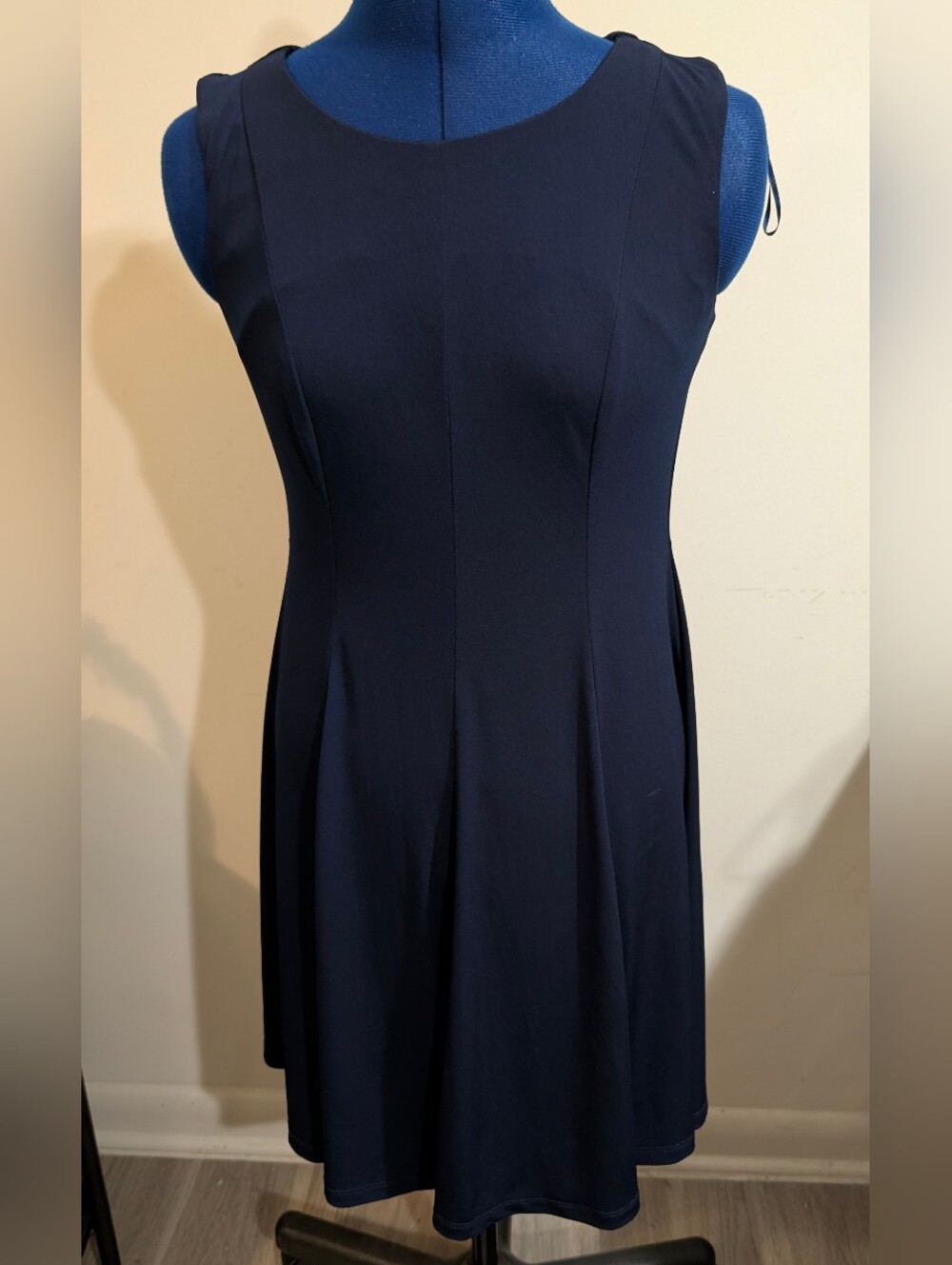 R&K Navy Sleeveless Fit-and-Flare Dress